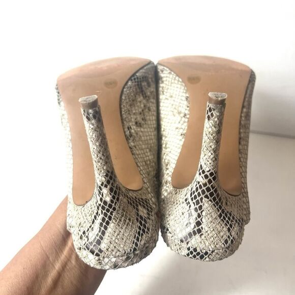 Vince Camuto Snake Skin Print Womens Sz 9.5 M Leather Stiletto Heels Pointed Toe - Picture 8 of 11